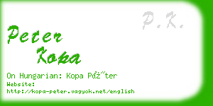 peter kopa business card